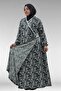 62014 Plus Size Patterned Prayer Dress - Black Patterned - 5
