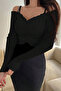 Mi̇o Esti̇llo Women's V-Neck Gathered Ribbed Off-The-Shoulder Tank Top/Blouse - 3