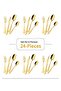24-Piece Stainless Steel Cutlery Set Golden Kitchen Utensils Tableware for Home Kitchen Restaurant - 5