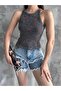 Ribbed Camisole with Heart Detail and Patterned Tank Top - 5