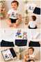 Football Player Teddy Bears Cotton Combed Cotton Double Layer Baby Boy Summer Set - 4