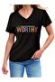 Women's Mix Printed V-Neck Sleeved Regular Fit Comfortable T-Shirt