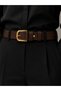 Women's Brown Gold Buckle Belt – Matching with Trousers, Dresses, and Jackets - 3