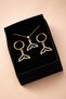 Women's Gold Color Stone Whale Tail Necklace Earrings Jewelry Set
