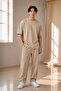 Men's Oversize Summer Tracksuit Set Wide-Legged Bottoms Short-Sleeved Basic T-Shirt Daily Casual Two-Piece Set - 5