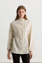 Brown Striped Shirt with Lace Detail - 4