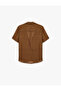 X Melis Ağazat - Comfortable Fit Short Sleeve Double-Breasted Striped Shirt with Tie Detail - 5