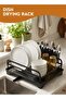 Large Stainless Steel Dish Drying Rack with Drainboard & 360° Swivel Water Outlet