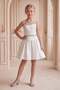 Girl's Cream Crepe Fabric Sequin Embroidered Strap Heart Collar Evening Dress 10-15 Years Old