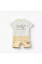 Crew Neck Short Sleeves Romper with Winnie the Pooh Applique - 2