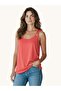 Women's Thick Strap Bird Eye Detailed Viscose Combed Cotton T-Shirt