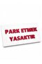 Plastic White Red Embossed Lettering 18X9 cm Adhesive No Parking Prohibited Warning Caution Sign Board