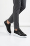 Drake High Quality Lace-Up Thick Sole Men's Casual Sneaker Black White - 7
