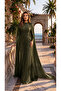 Janjan Fabric Stone Embroidered Evening Dress with a Portable Cape - 4