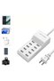 Multi-Port Desktop Charger 10 USB Ports White – Universal Intelligent Fast Charging Station for Family Emergency & Travel - 5