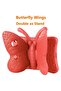 iPad 10.2 Case 2020, iPad 7th/8th Gen, Kids Butterfly Shockproof EVA Foam Protective Stand Cover - Red - 3