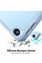 Smart Folio Soft TPU Protective Case Cover with Apple Pencil Holder for iPad 8th/7th Gen - Sky Blue - 5