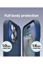 [3 in 1] iPhone 15 Pro Case with 9H Tempered Glass, Liquid Silicone Shockproof Cover (Navy Blue) - 5