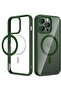 iPhone 13 Pro Magnetic Case, Built in Magnets Compatible with MagSafe, Clear Hard PC Back Cover + Soft TPU Frame Shockproof Protective Slim Bumper Case for iPhone 13 Pro 6.1" -Alpine Green