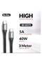 3 Meter USB-C to USB-C Cable Black 40W Fast Charge 5A Power Delivery Cord for High-Speed Charging and Data Transfer - 4