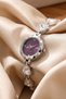 Swi̇ss Women's Silver Steel Bracelet Watch with Purple Dial and Crystal Stone Detail Vintage Luxury Elegant Women's Wristwatch 2026 - 2