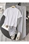 Unisex Zipper Bear Print Oversized Tshirt and Baggy Sweatpants - Summer Two-Piece Tracksuit Set - 4
