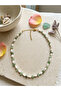 Aventurine Cracked Natural Stone and Seashell Detailed Necklace - 3