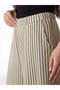 Lcw Everyday Ecru Elastic Waist Striped Women's Trousers - 3