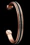 Men's Women's Copper Bracelet Double Steel Chain Black Leather Strip Magnet Model Pure Copper Bracelet - 5