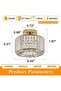Crystal Ceiling Light Fixture, Modern Gold Semi Flush Mount Chandelier Lighting for Kitchen, Bedroom - 6