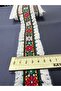 Tasseled Floral Patterned Ethnic Jacquard Woven Ribbon-1 Meter - 3