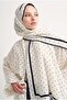 Polka Dot Pattern Floş Shawl White - 2