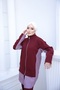 Women's Striped Garnished Zippered Hijab Bottom - Top Set - 3