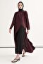 Tencel Cross-Front Long Tunic Plum