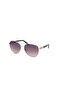 Shiny Rose Gold Uv400 Metal Female Sunglasses
