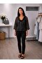 Hooded Sequin Mesh Jacket - Black - 2