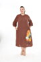 Women's Muslin Fabric Printed Plus Size Dress - 2