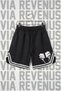 Rebel Printed Unisex Vortex Fabric Sports Training Shorts with Stripe Detail