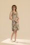 Women's Viscose Pale Floral Patterned Thick Strap Home Dress 9303 Beige