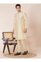 Mens Self Design Jacquard Silk Kurta Set - 2