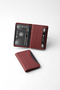 Genuine Leather Unisex – Slim Design Multi-Compartment Card Holder - 2525 - Burgundy/Navy Blue - 3