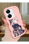 Realme C55 Compatible Case Camera Protector Pink Silicone Couple Phone Case Girl Pattern