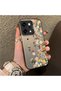Oppo Reno 14 Pro 5g Compatible Silicone Edge Hard Back Case Couple Phone Case with Floral Pattern - 3