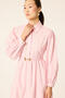 Shirt Collar Belted Scarfed Maxi Dress - 3