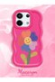 Redmi Note 13 Pro 5g Compatible Case with Camera Protection Red Silicone Couple Phone Case with Floral Pattern - 2