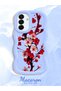 Samsung Galaxy A17 Compatible Case Camera Protector Blue Silicone Couple Phone Case Floral Pattern - 2