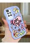 Redmi 10 2022 Compatible Case Camera Protector Blue Silicone Couple Phone Case Floral Pattern