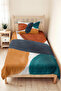 Modern Geometric Young Room Single Pique Set-Modern Turquoise Anthracite 160X220 cm Bedspread - 2