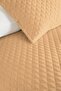 Beige Minimal Young Room Single Pique Set - Quilted Plain 160X220 cm Seasonal Bedspread - 3