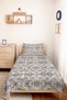 Vintage Geometric Beige Single Pique Set - Bohemian Gray Brown 160X220 cm Seasonal Bedspread - 4